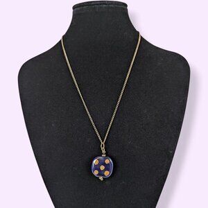 (2/$20) V. Blue Glass Pendant Necklace
